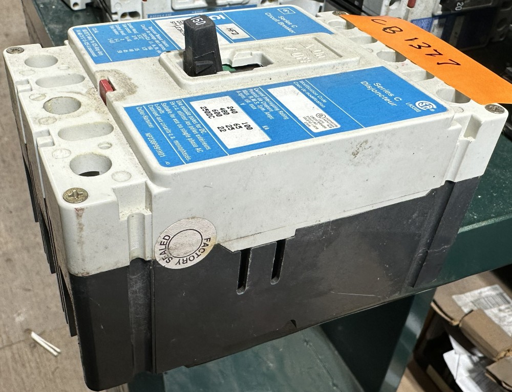 150 Amps, Cutler-Hammer, C-Series, Molded Case Circuit Breaker, 3-Pole, Fixed / No Adjustable Trip, 150A