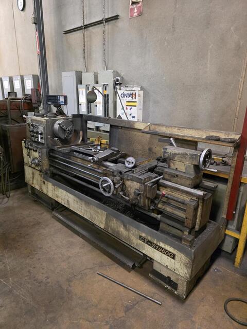 18"/27" x 59" Yunnan #CY-S1860G, High Speed Gap-Bed Lathe, 2.2" bore, 1350 RPM, Fagor digital read out, 3-Jaw
