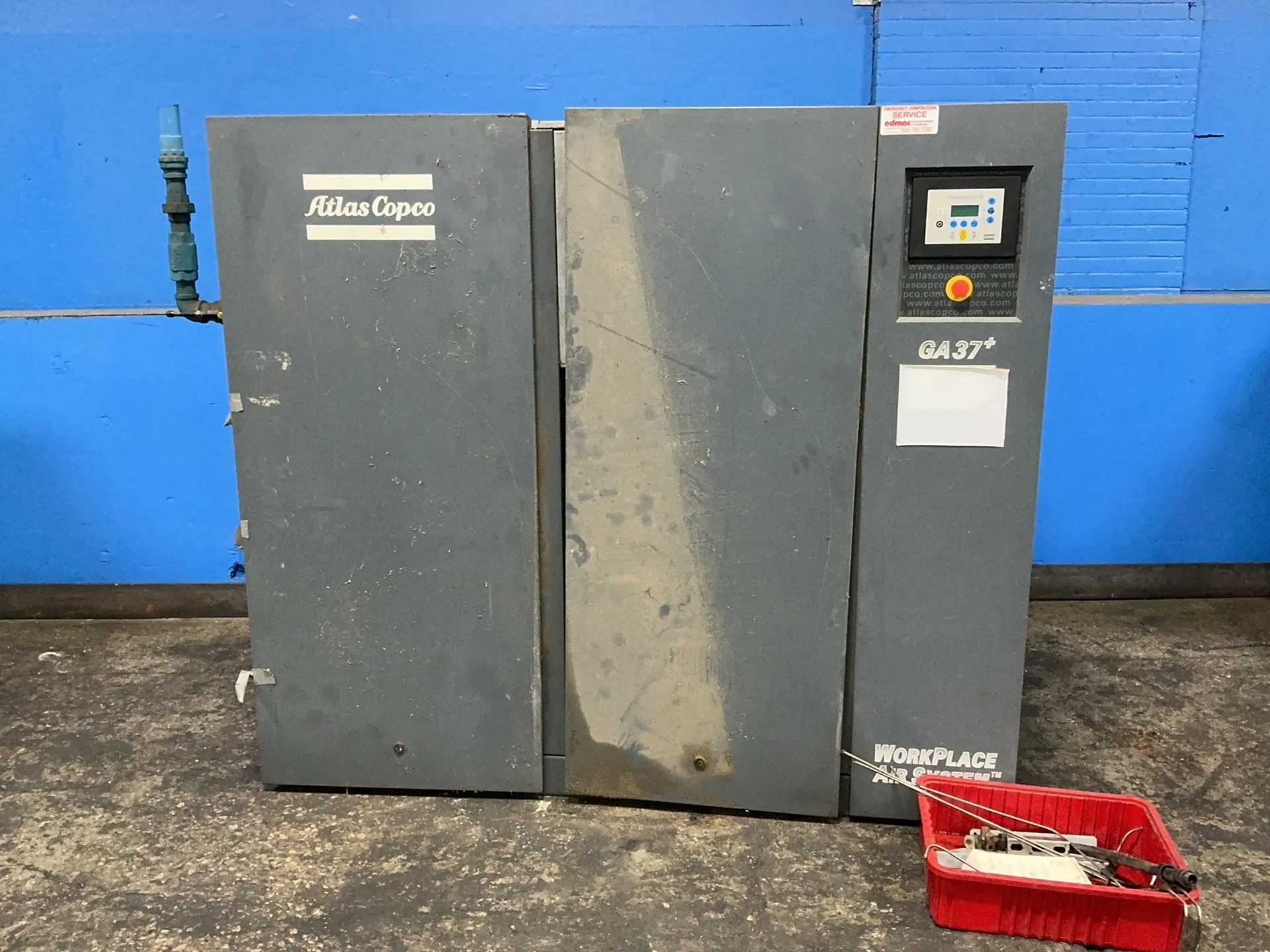 247 CFM, Atlas Copco #GA37Plus, air compressor, 50 HP, 3550 RPM, Elektronikon II control, 2006 (2 available)