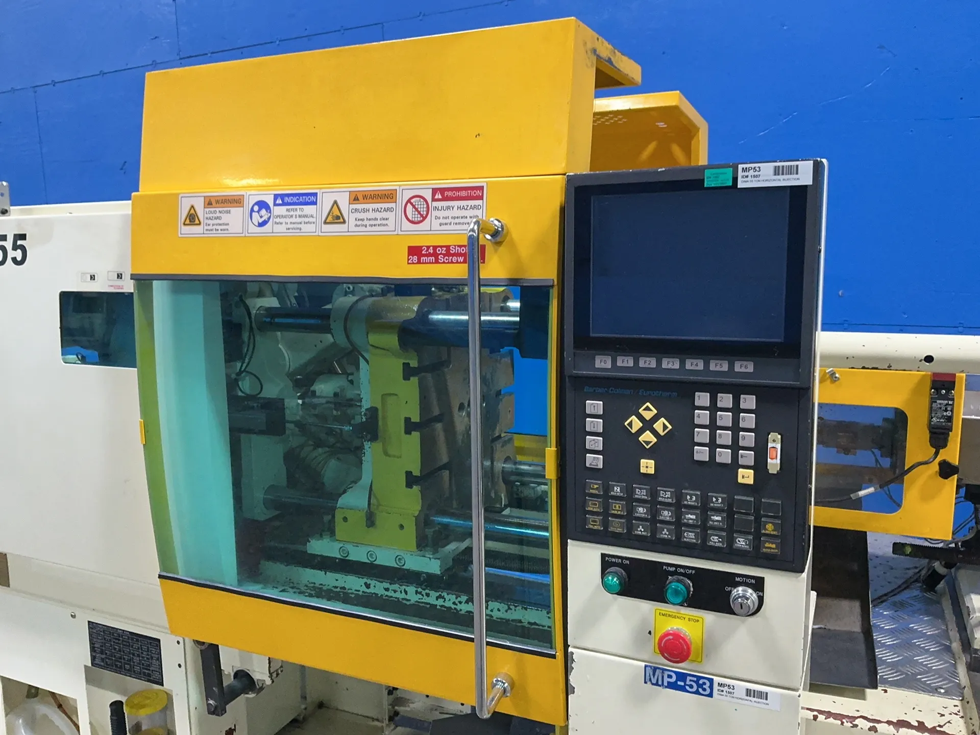 2.4 oz, Dima #DMT55, injection molder, 28mm screw diameter, 480 V., 2009