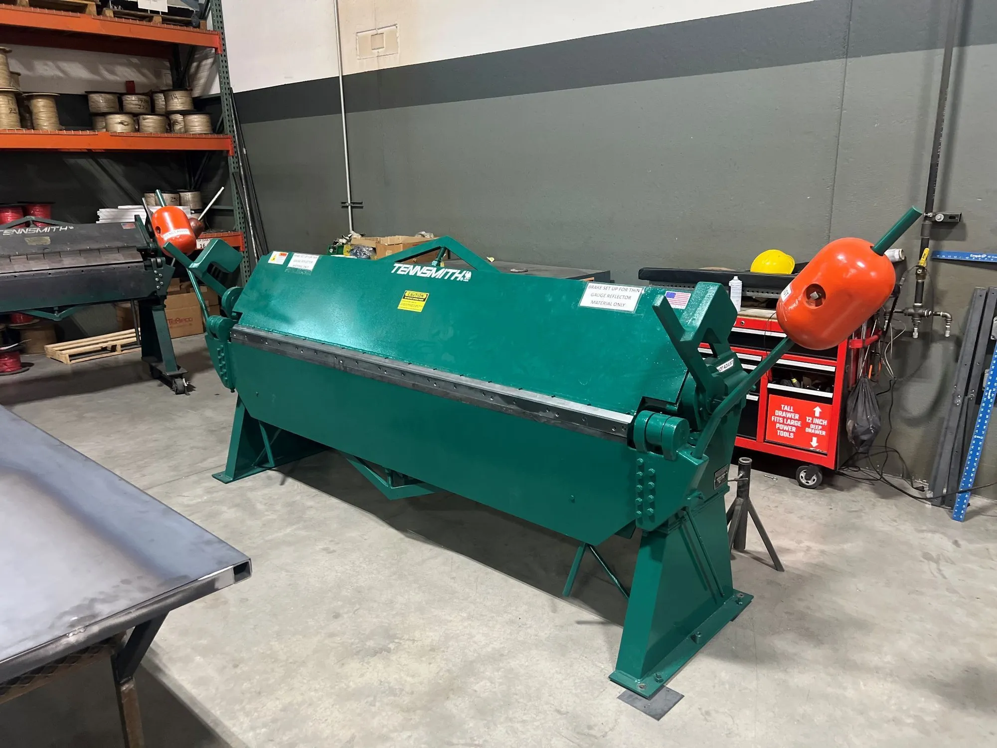 16 gauge x 8' Tennsmith #HB97-12, apron brake, 97" bend length, 1/16" stainless capacity, 2-1/4" beam lift