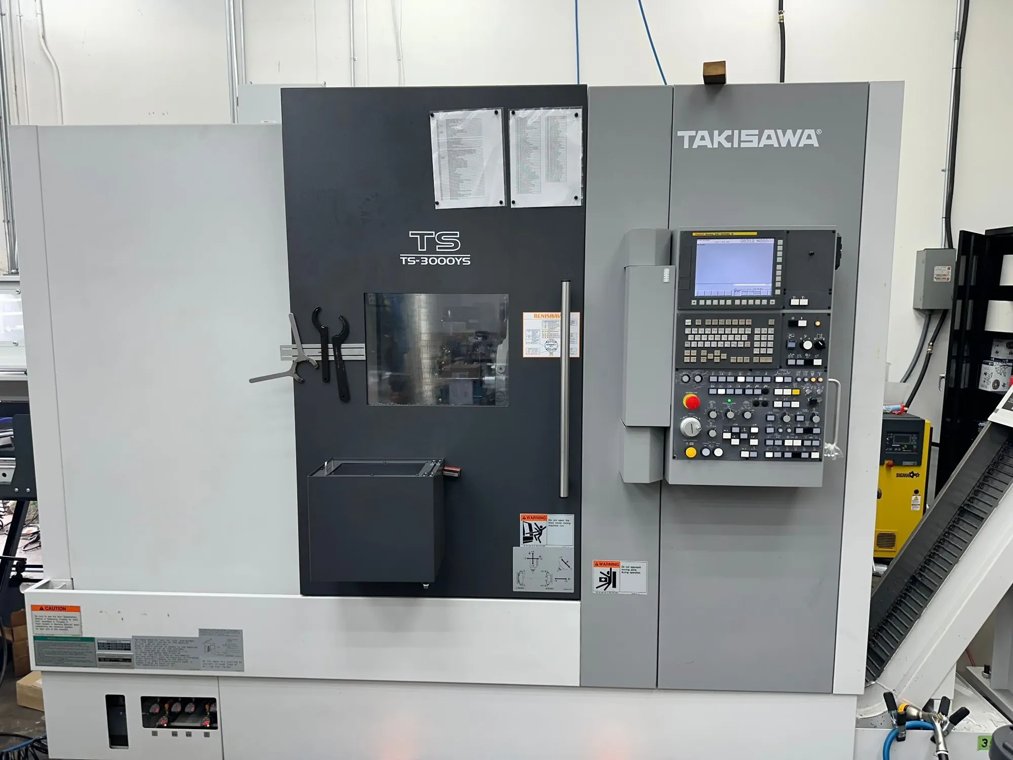 Takasawa #TS-3000-YS, multi-axis CNC lathe, 11-1/2" diameter, 3-1/16" bore, 10-1/4" X, 24-13/16" Z, 15 KW