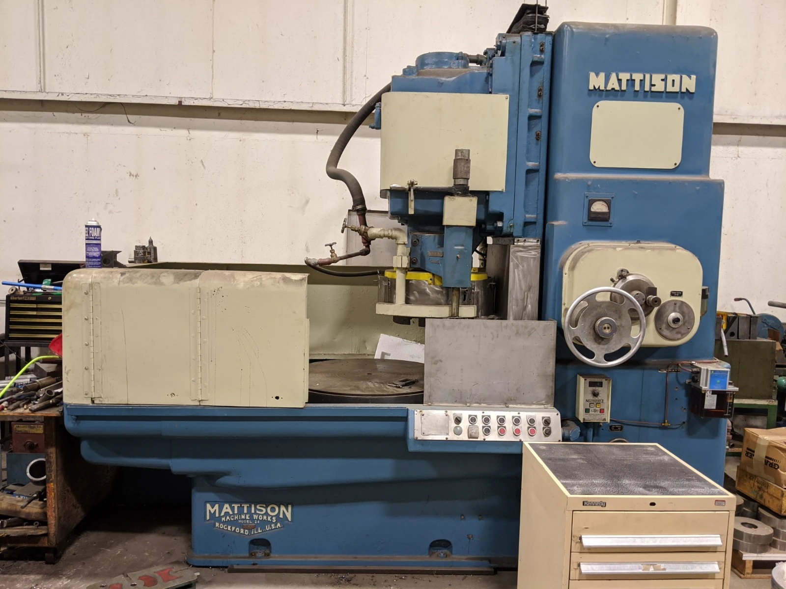 Mattison #24-36, vertical spindle rotary surface grinder, 36" chuck, 48" swing, 18" grinding wheel, 12"