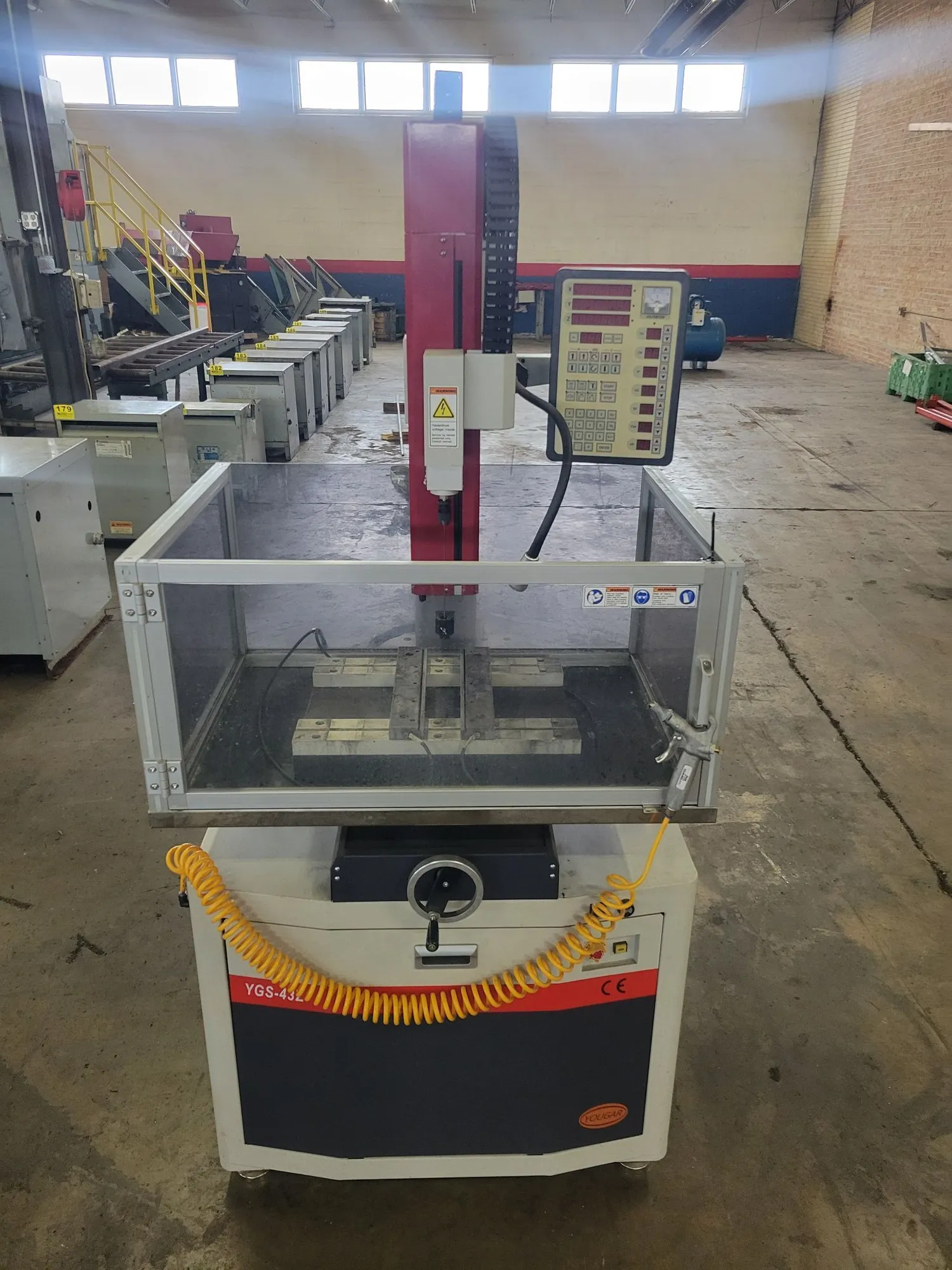 Yougar #YGS-43Z, Electrical Discharge Machine hole-driller, 15.75" X, 11.81" Y, 15.75" Z, 25.59" x 35.83"