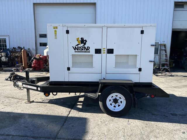 30 KW Caterpillar #XQ30-6, diesel generator set, 208/480 Volts, 3PH, trailer mounted, 1123 hours, 2009