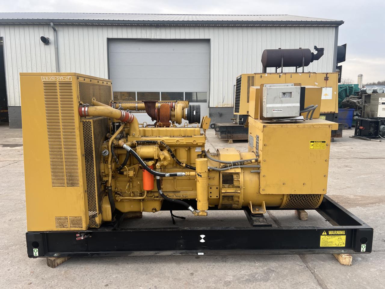 250 KW Caterpillar #SR4, diesel generator set, 3306 DITA engine, 480 Volts, 1/3 phase, open skid, 829 hours