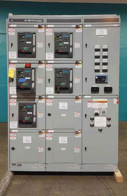4000 Amps General Electric AKD-10 Indoor Switchgear Lineup, 480 Volts, 3PH, 3 wire, 85 kA, WavePro drawout