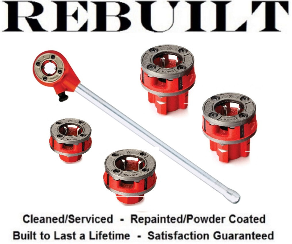 Ridgid 36390 11-R Pipe Threader Set, 1/2 - 1 1/4 NPT In Sizes, Standard Alloy right hand, Refurbished