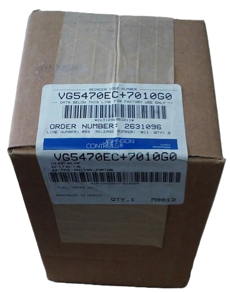 Johnson Controls VG5470JC/7010G0 Valve and Actuator, 1/2" Sweat, NC, 2-Way, NEW