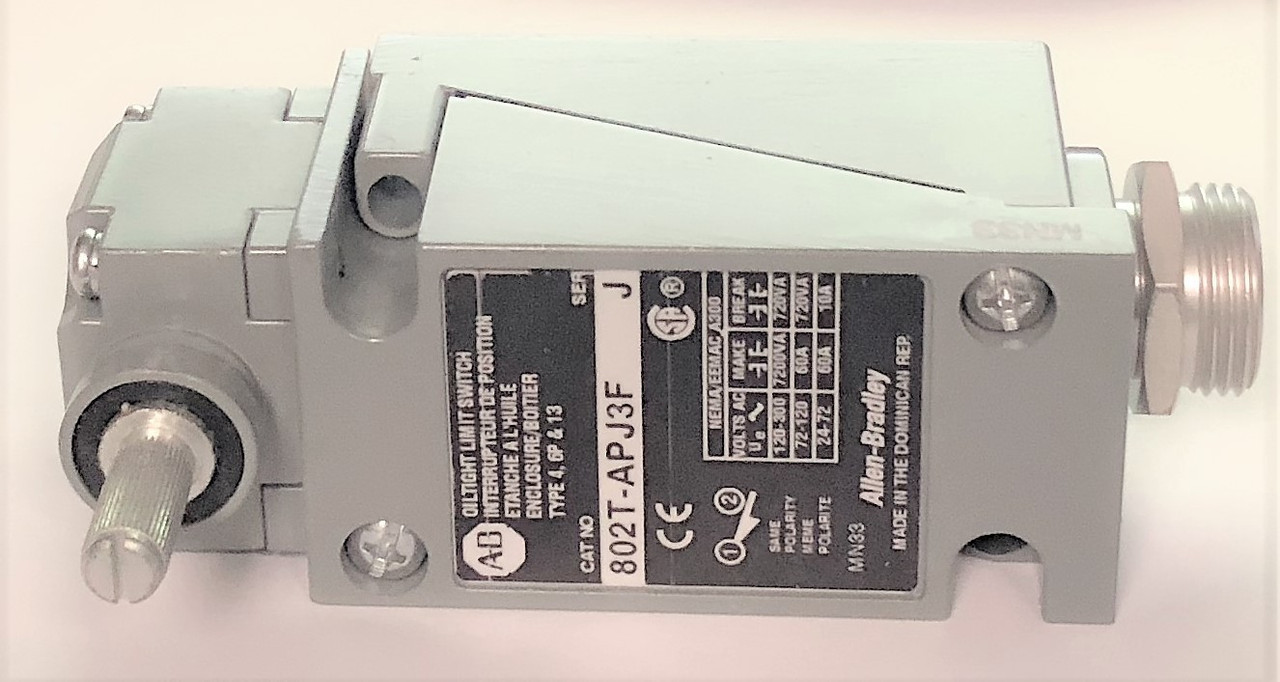 Allen-Bradley 802T-APJ3F Oiltight Limit Switch, Plug-In, Side Lever, With Head, NEW