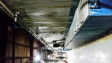 Pretreatment washer, 5 stage, 150' L, 4' x6' part opening, Stainless Steel pumps, dry-off & cure ovens