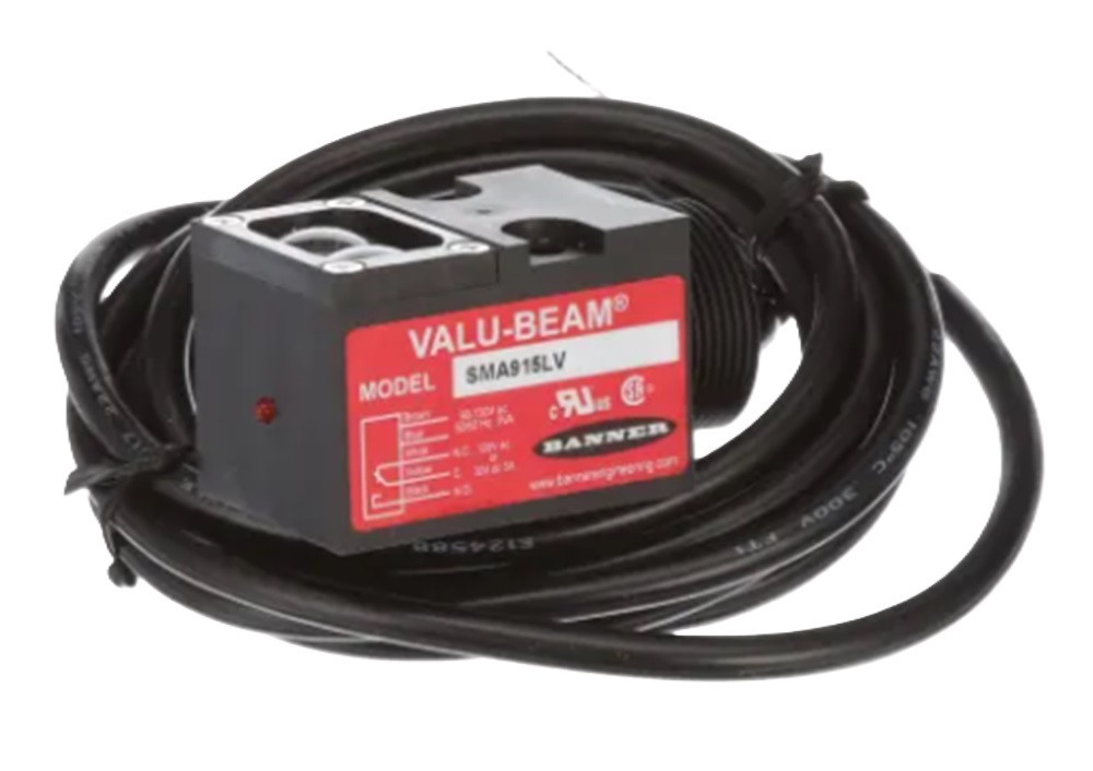 Banner SMA915LV 25879 Valu-Beam Retroreflective Sensor, Range 0.15 - 9 m, NEW