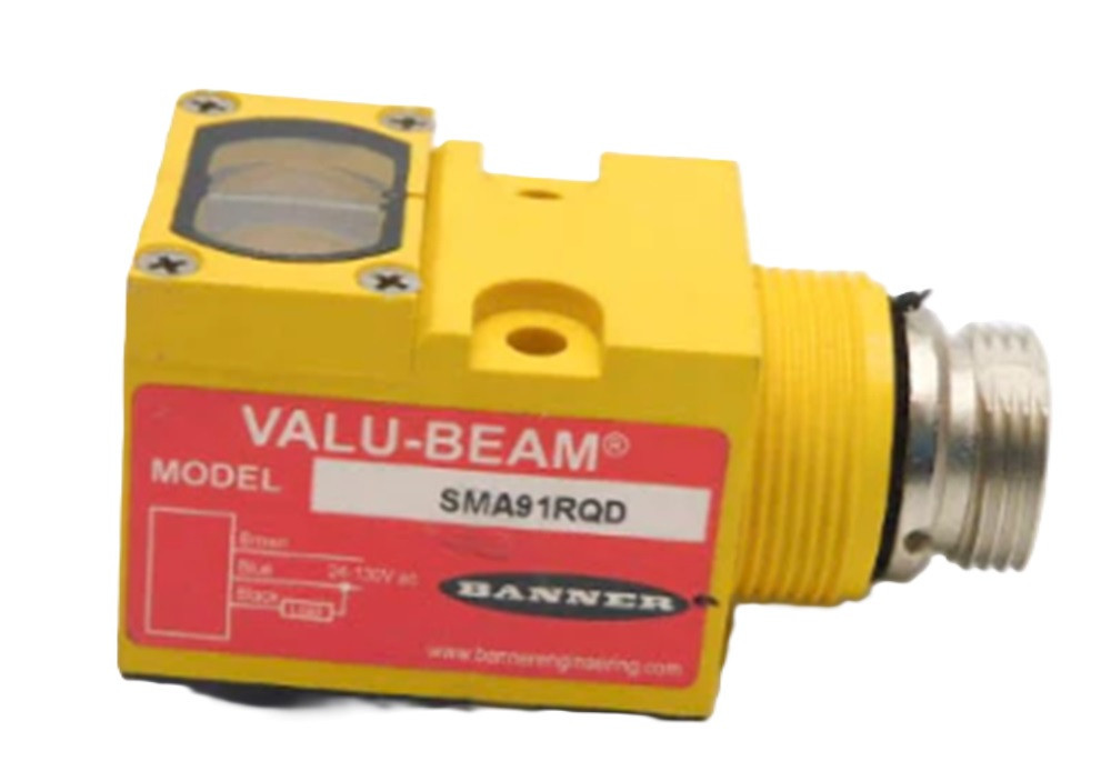 Banner SMA91RQD 25313 Opposed Mode Sensor Receiver, 61 m, 3-Pin QD, 10-250 V, NEW