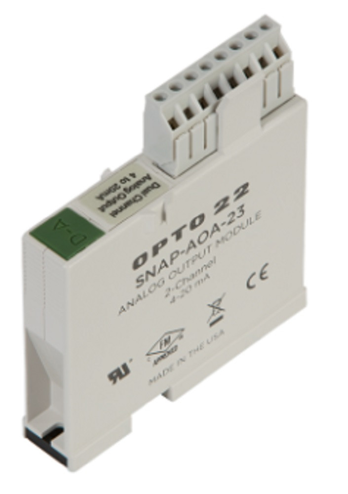 Opto 22 SNAP-AOA-23 SNAP 2-Ch 4-20 mA Current Loop Analog Output Module, Refurbished