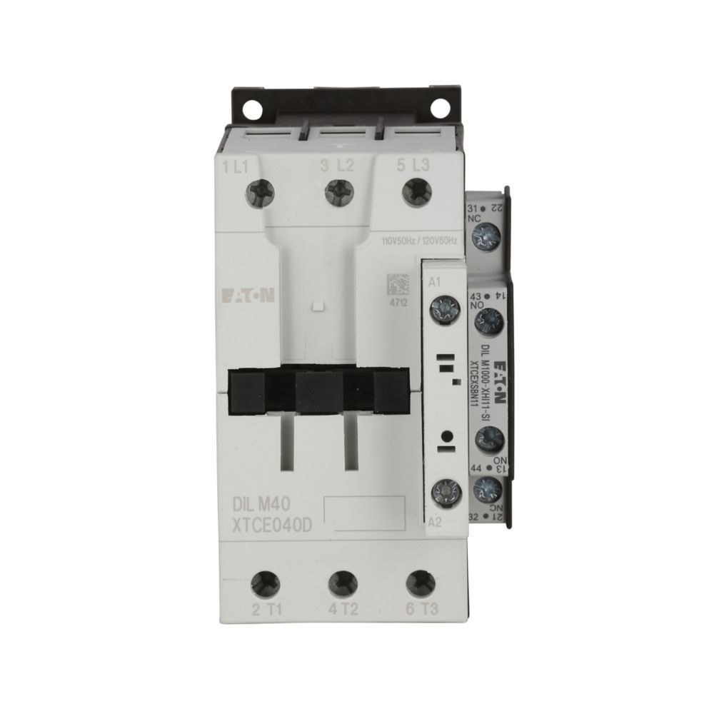 Eaton XTCE040DS1A XT IEC Contactor, 40A, Side-Mounted, 110 Vac 50 Hz, 120 Vac, NEW