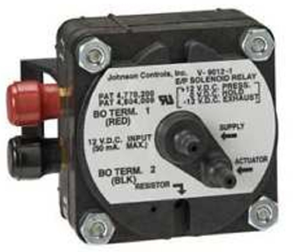 Johnson Controls V-9012-1 Electro Pneumatic E/P Solenoid Relay, 12VDC Input, NC, NEW