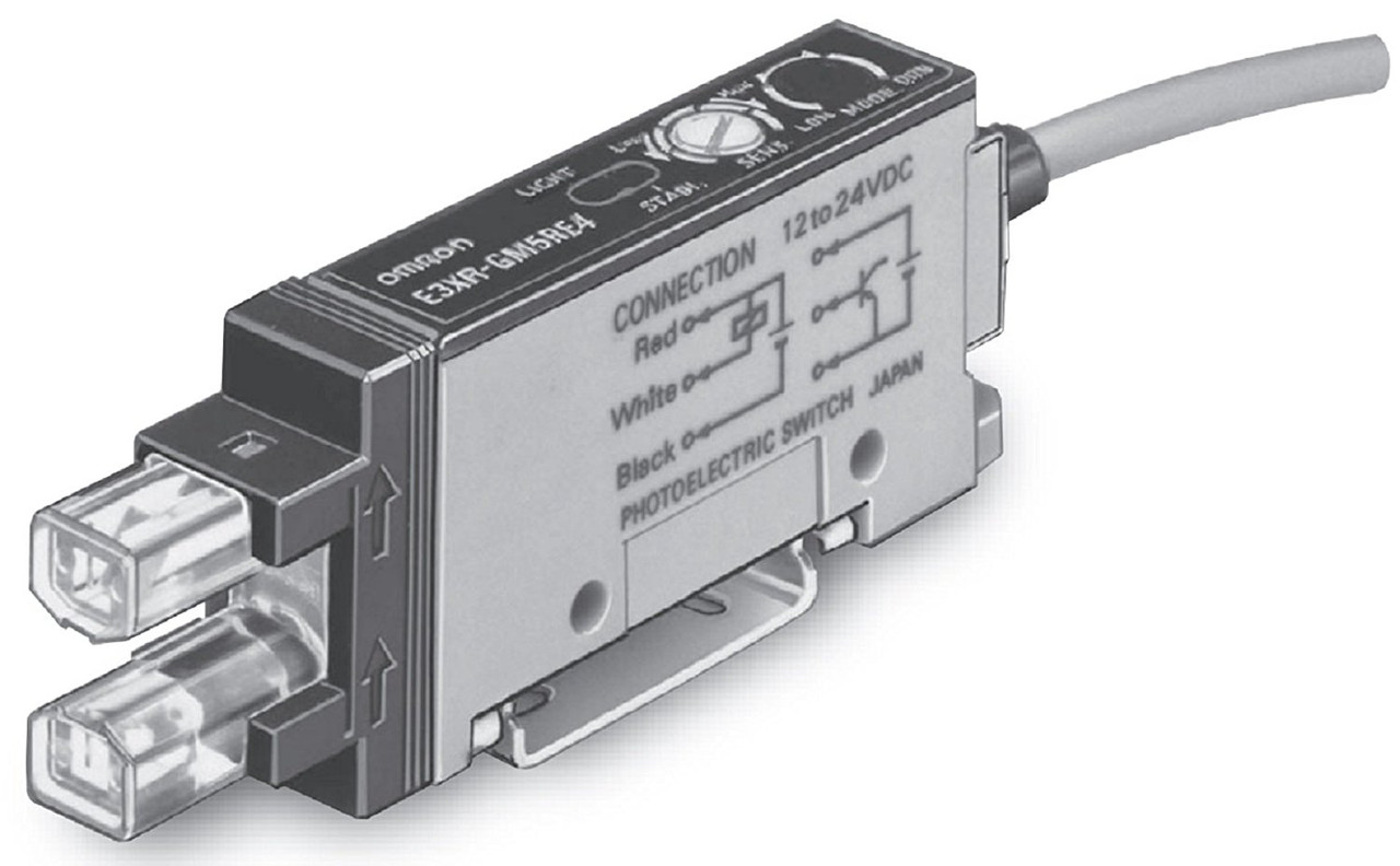 Omron E3XR-GM5GE4 Grooved Photoelectric Mark Sensor Switch, 12 to 24 VDC, NPN, NEW