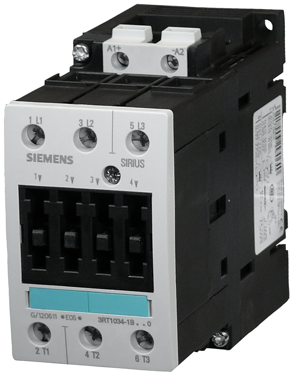 Siemens 3RT1034-1BB40 Power Contactor, AC-3, 32A, 15kW 400V, 24VDC, 3-Pole, S2, NEW