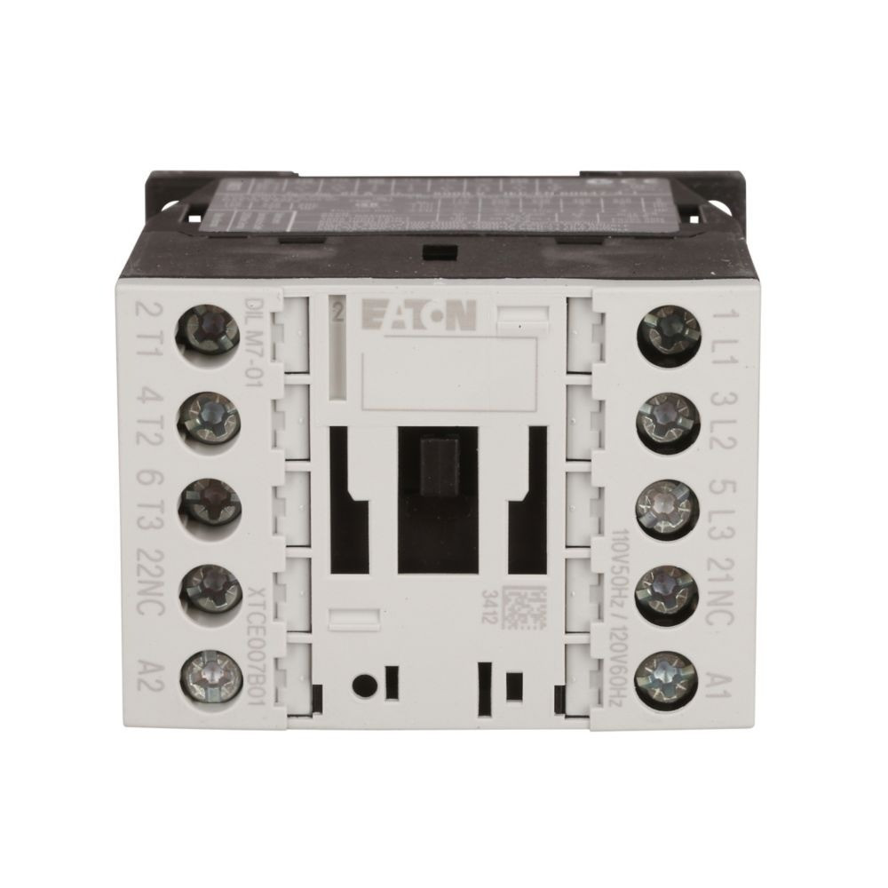 Eaton XTCE012B01A XT IEC Contactor, 12A, 110 Vac 50 Hz, 120 Vac 60 Hz, 1NC, 12A, NEW