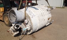 450 gallon Stainless Steel mix tank, 4' dia. x 5' T/T, flat top with 17.5" dia. feed chute, dish bottom with