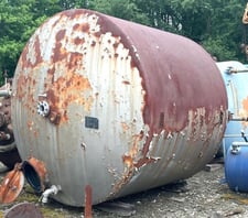 5000 gallon 120" x 96", Vertical, Pfaudler, glass lined carbon steel, mounted on (8) pipe legs. order #18832