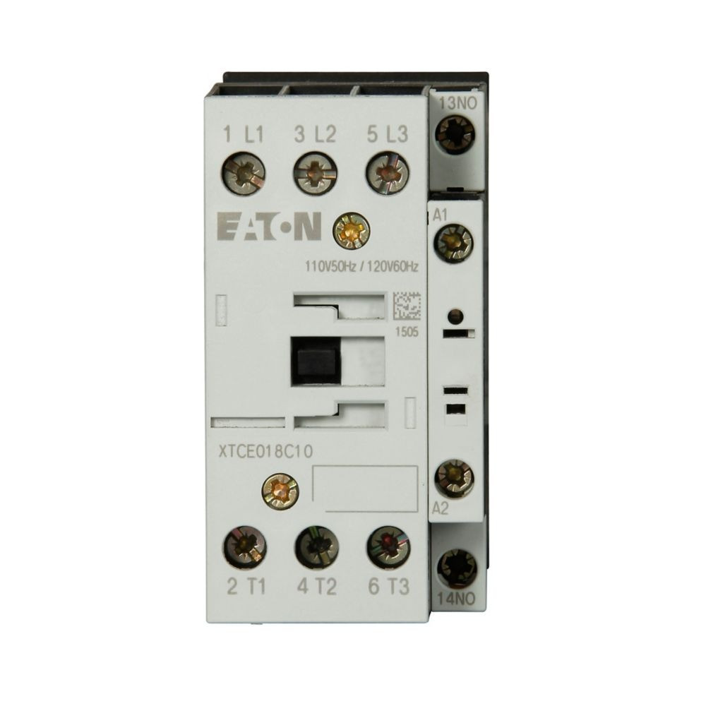 Eaton XTCE018C10B IEC Contactor, 18A, 220 Vac 50 Hz, 240 Vac 60 Hz, 1NO, 18A, NEW