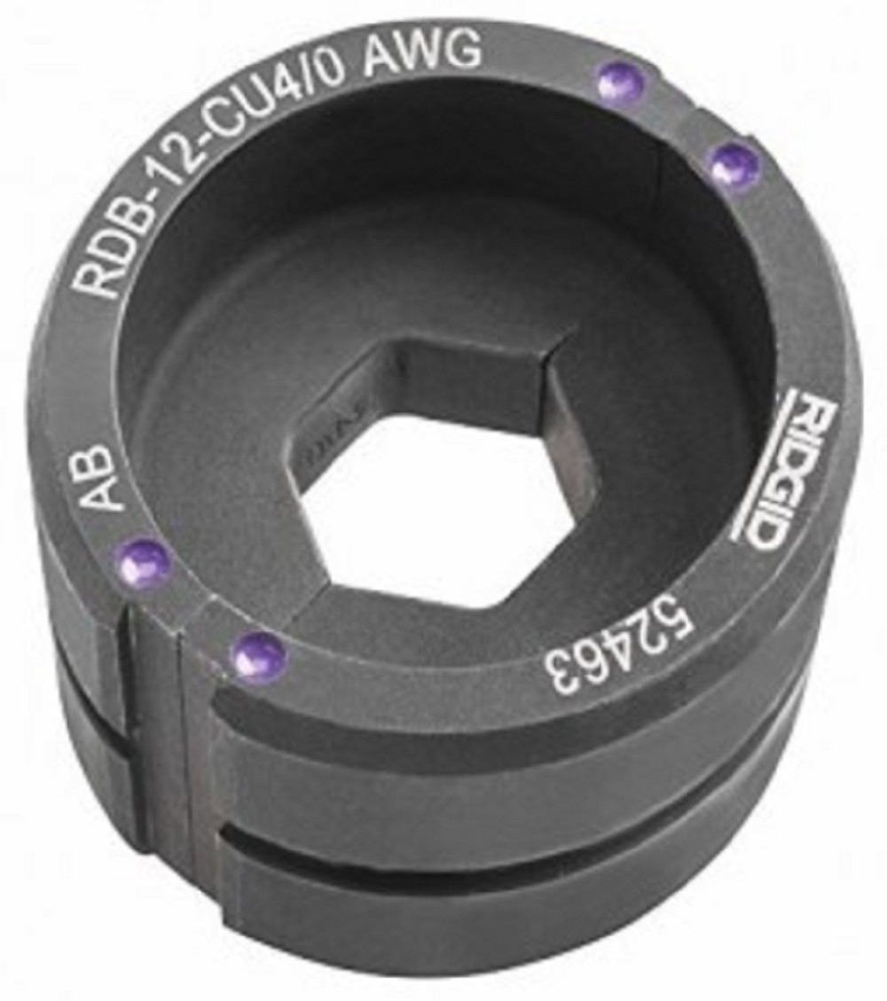 Ridgid 52463 Copper Crimp Compression Die, 12T Copper 4/0 AWG Round, NEW