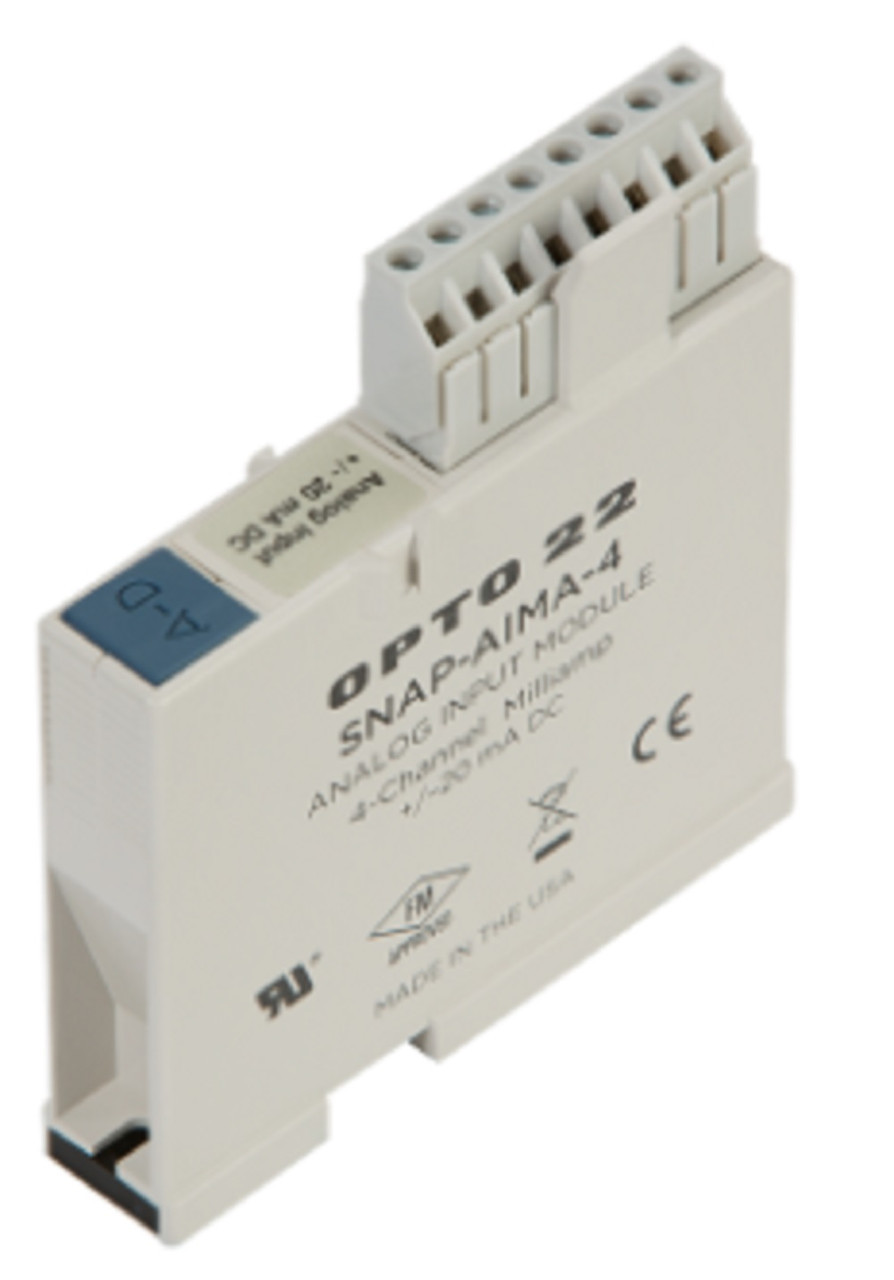 Opto 22 SNAP-AIMA-4 SNAP 4-Ch -20mA to /20mA Analog Current Input Module, Refurbished
