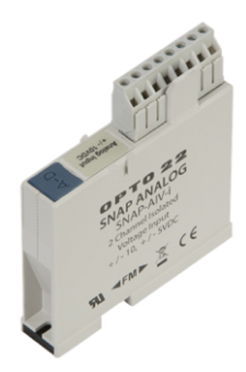 Opto 22 SNAP-AIV-i SNAP 2-Ch Isolated -10VDC to /10VDC Analog Voltage Input Mod, Refurbished