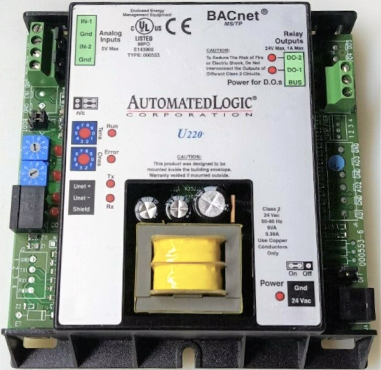 Automated Logic U220 Versatile Unitary Controller for Fan Coils Lighting Etc, Refurbished