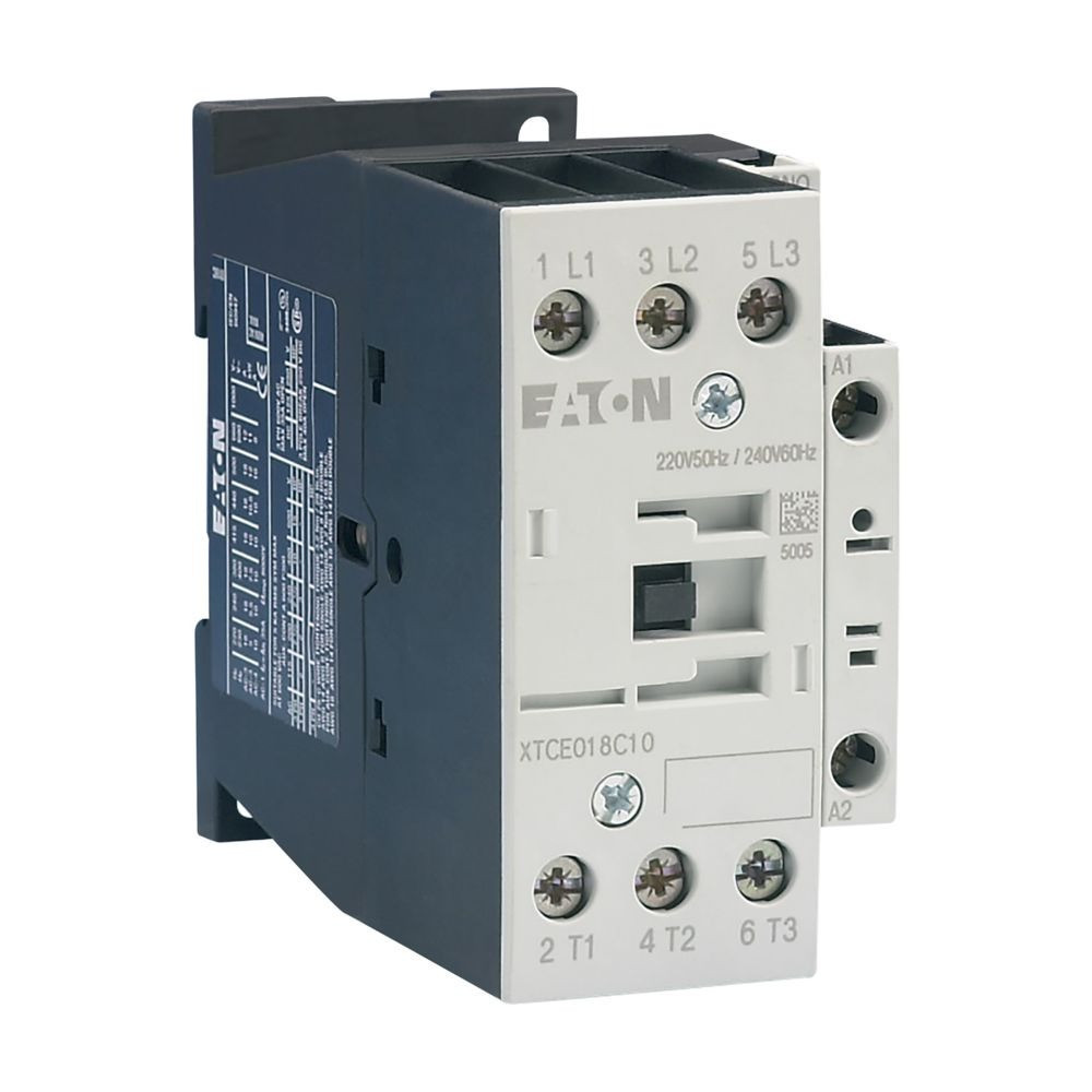 Eaton XTCE018C10A IEC Contactor, 18A, 110 Vac 50 Hz, 120 Vac 60 Hz, 1NO, 18A, NEW