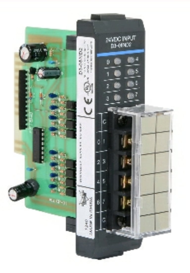 Automation Direct D3-08ND2 Discrete Input Module, 8-Point, 24 VDC, Sourcing, NEW