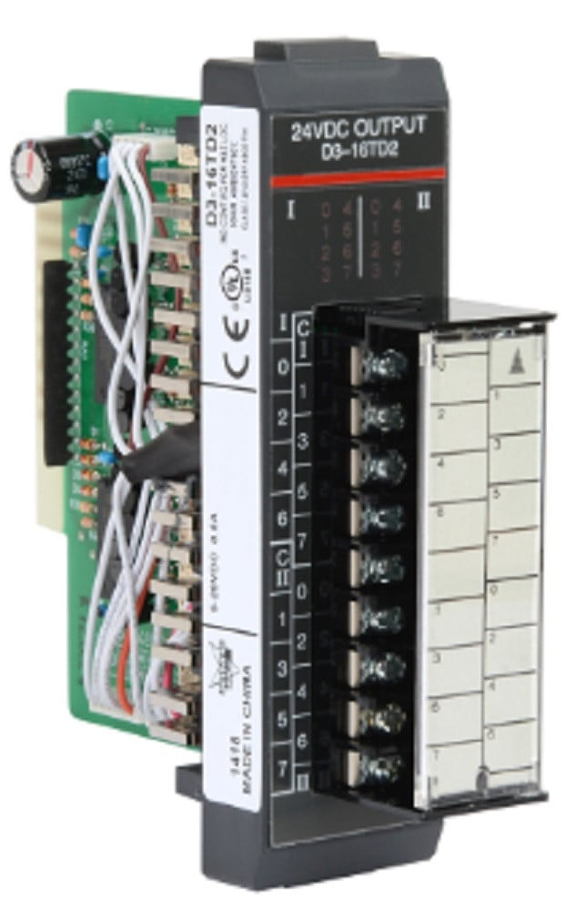 Automation Direct D3-16TD2 DL305 Discrete Output Module, 16-Point, 6-24 VDC, Refurbished