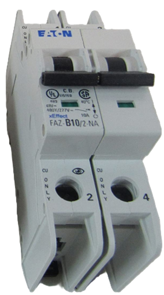 Moeller Eaton FAZ-B10/2-NA 132702 Miniature Circuit Breaker, 10A, 2-Pole, NEW