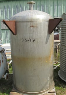 380 gallon SFI Stainless Steel storage tank, 42" diameter x 64" T/T, open top, dish bottom, rated atmospheric