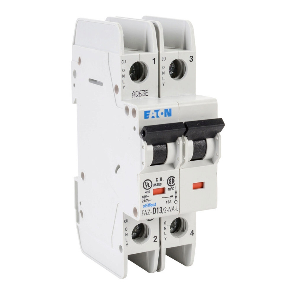 Moeller Eaton FAZ-D13/2-NA 102188 Miniature Circuit Breaker, 13A, 2-Pole, NEW