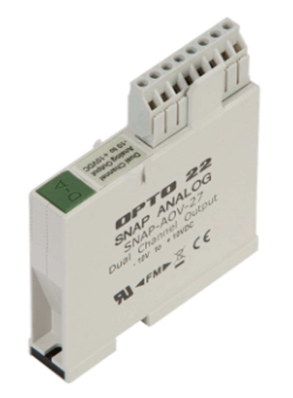 Opto 22 SNAP-AOV-27 SNAP 2-Ch -10 to /10VDC Bipolar Analog Voltage Output Module, Refurbished