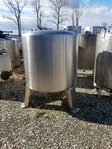 Image for 300 gallon Stainless Steel tank, 48" dia x 38" straight side, dish top, dish bottom, approx. 1" center bottom outlet