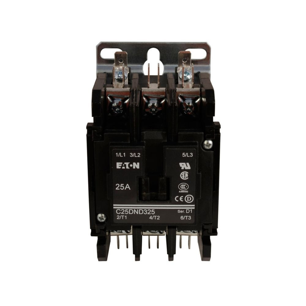 Eaton C25DND325A Definite Purpose Contactor, Quick, 25a, 110-120 Vac, 50/60 Hz, NEW