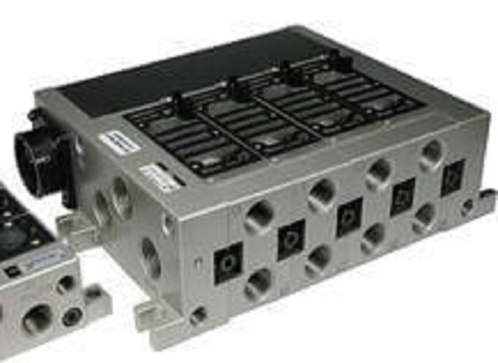 SMC VV5FS3-01T-031-03 VFS3000 Bar Stock 3-Station Air Pneumatic Manifold Assy, NEW