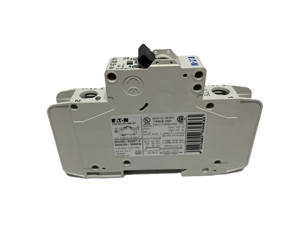 Moeller Eaton FAZ-D1.5/1-NA-SP 167144 Miniature Circuit Breaker, 1.5A, 1-Pole, NEW