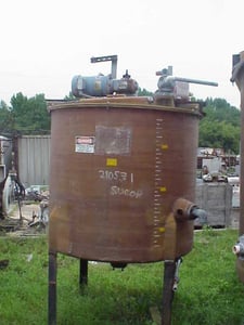 350 gallon Fiberglass mix tank, equipped with top mounted mixer (3 available)