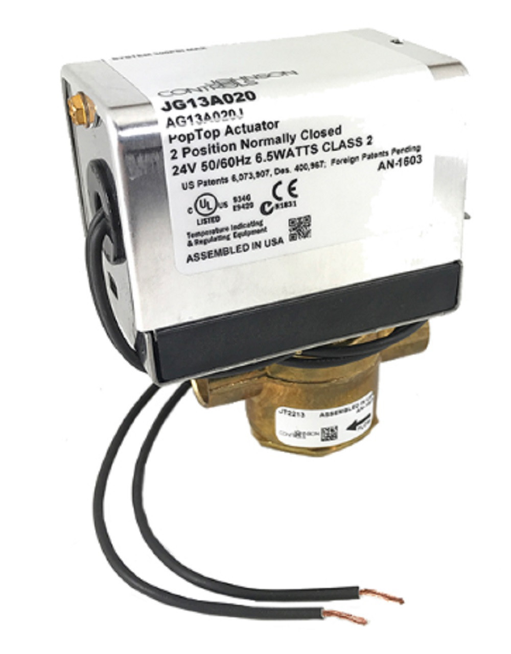 Johnson Controls JT2213G13A020 2-Way 1/2" Electric Zone Valve, Cv 3.5, On/Off, NEW