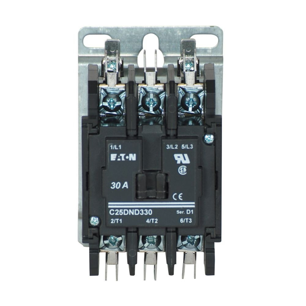 Eaton C25DND330A Definite Purpose Contactor, Quick, 30A, 110-120 Vac, NEW