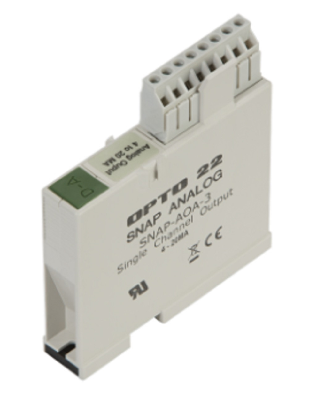 Opto 22 SNAP-AOA-3 SNAP 1-Ch 4-20 mA Current Loop Analog Output Module, Refurbished