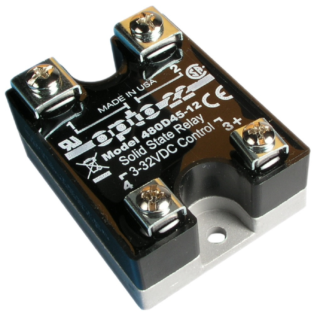 Opto 22 480D45-12 480 VAC 45 A DC Control Solid State Relay SSR, Transient Proof, NEW