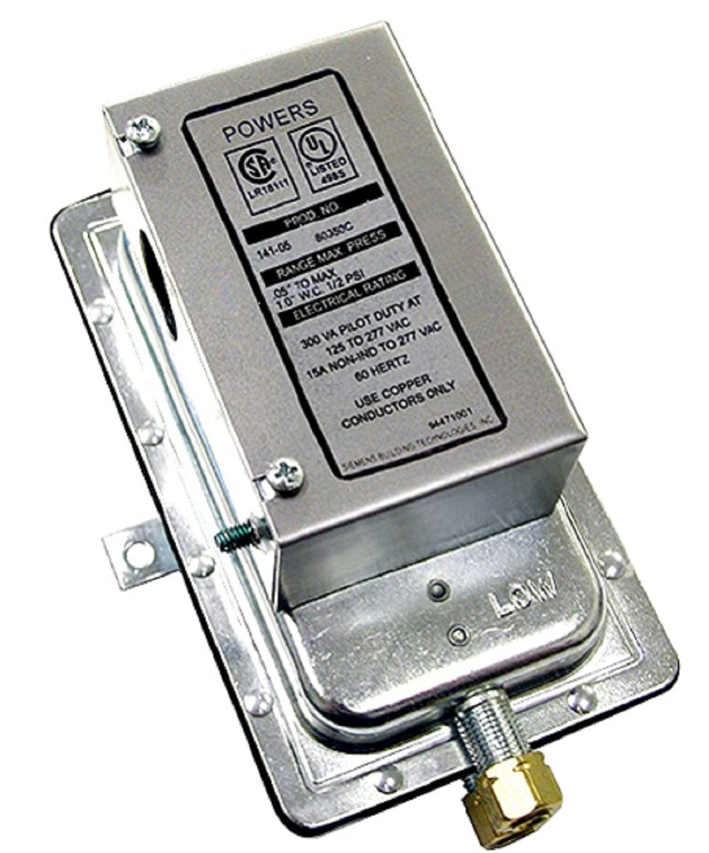 Siemens 141-0575 SW 141 Differential Static Airflow Switch w/ Manual Reset, SPST, NEW