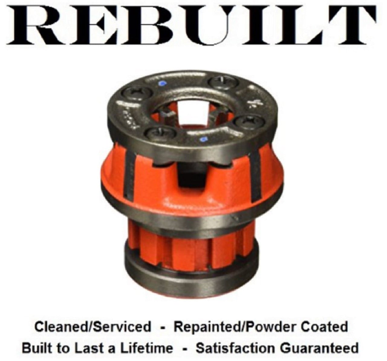 Ridgid 36875 00-R Pipe Threader Die Head, 1/8" NPT, With Standard Alloy right hand Dies, Refurbished