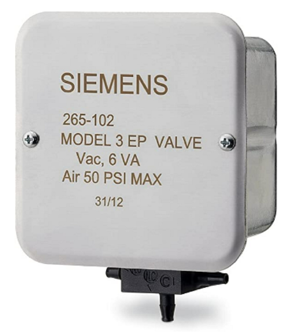 Siemens #265-1022 265 Series EP Three-Way Electro-Pneumatic Air Valve, 120 Vac, NEW