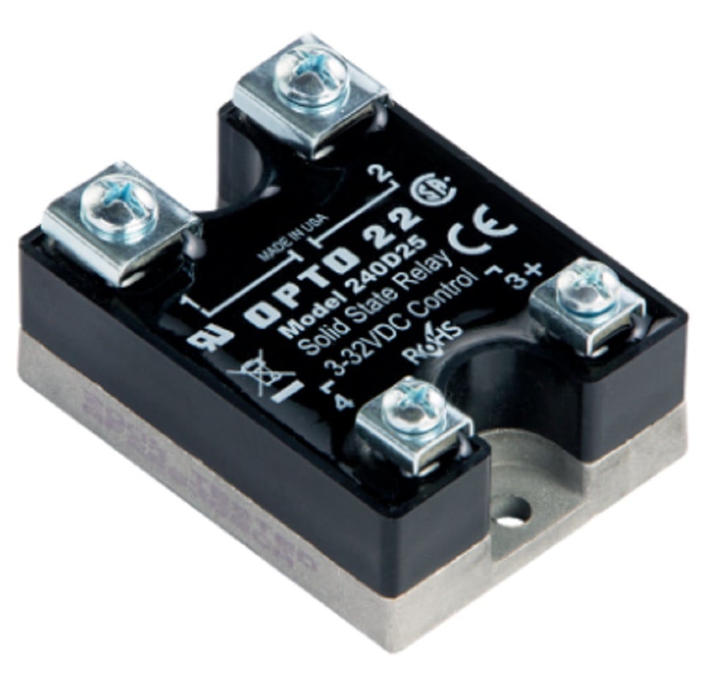 Opto 22 240D25 240 VAC, 25 Amp, DC Control Solid State Relay SSR, NEW